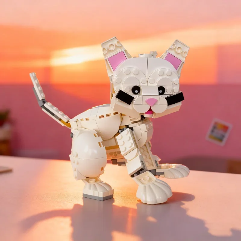 

201pcs MOC Cute Kitten Creator 3 1ed Model Building blocks Christmas gift Construction Assemble DIY toy creative idea Education