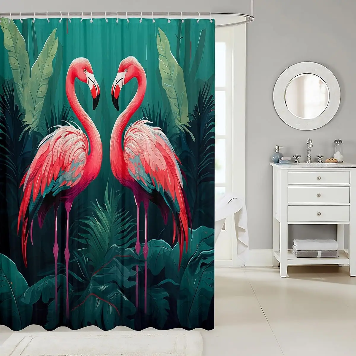 Cute Corgi Waterproof Bathroom Curtain Dog Pet Shower Curtain Splatters Bath Curtain Cartoon  Watercolor Waterproof Fabric