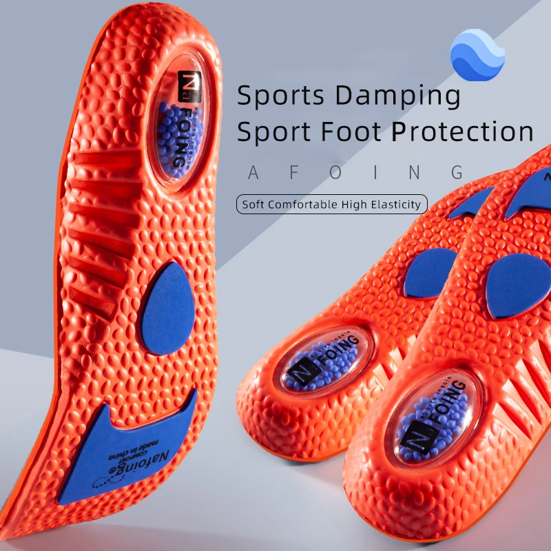 

4D Sport Insoles Soft Breathable High-elasticity Shock Absorption Running Shoe Pad For Men Women Latex Massage Insole