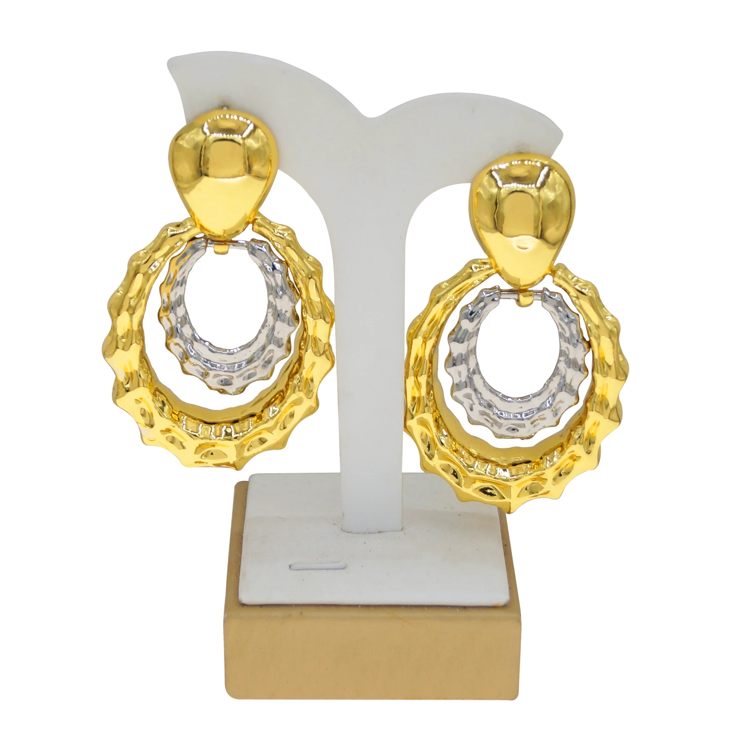 Yulaili Gold Plated Earring Round Pendant Luxury Women Jewelry Accessories Party Banquet Gift High Quality Gadget EK147