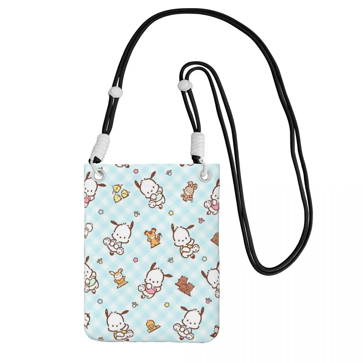 

Кошелек для смартфона Pochacco на заказ с ремешком Kawaii, сумка через плечо для женщин и мужчин, дорожная походная сумка для мобильного телефона