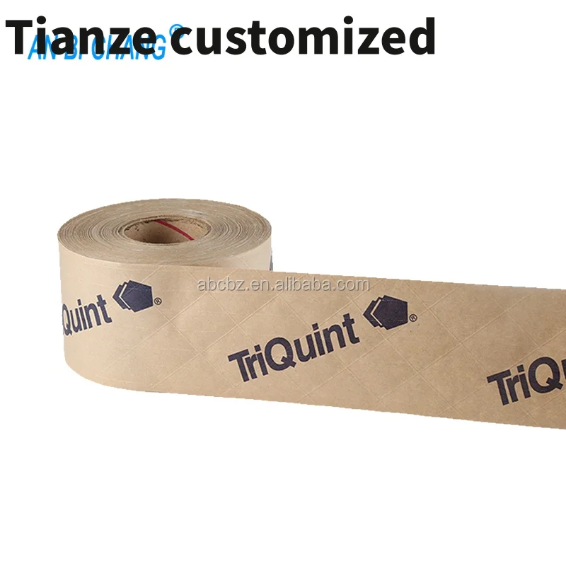 

10 pieces.custom.Fiber Reinforced Custom Printed Gummed Kraft Paper Packing Tape 3 Inches x 375 Feet