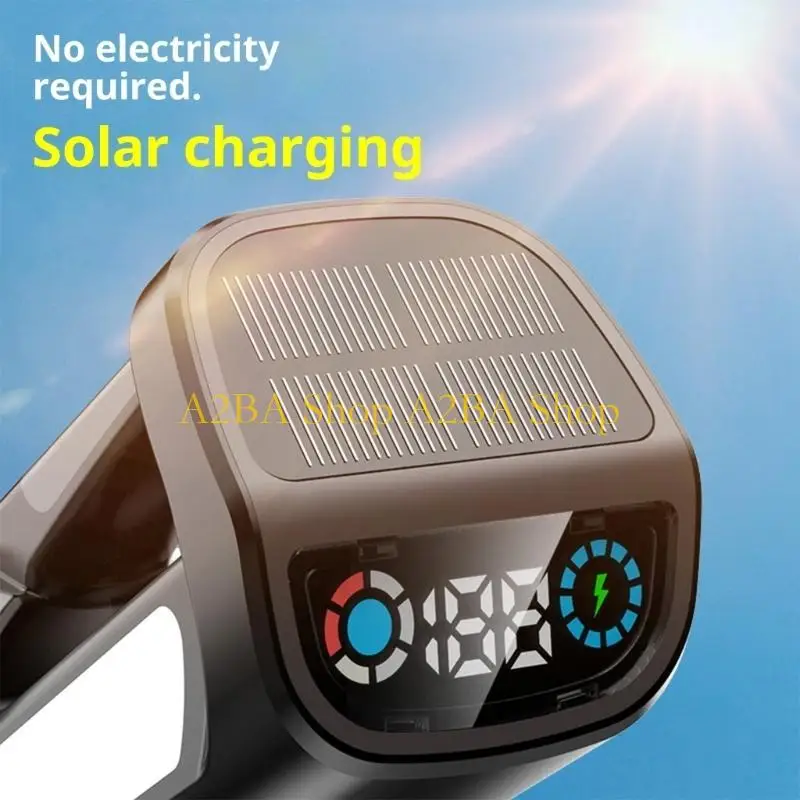 

A2BA LED Flashlight with Solar Charges Manual Crank Emergency Light Outdoor Essential