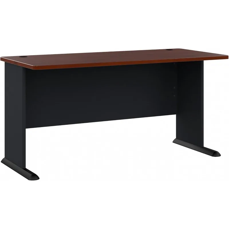 Series A 60W Computer Desk in Hansen Cherry and Galaxy, Large Office Table for Home or Professional Workspace