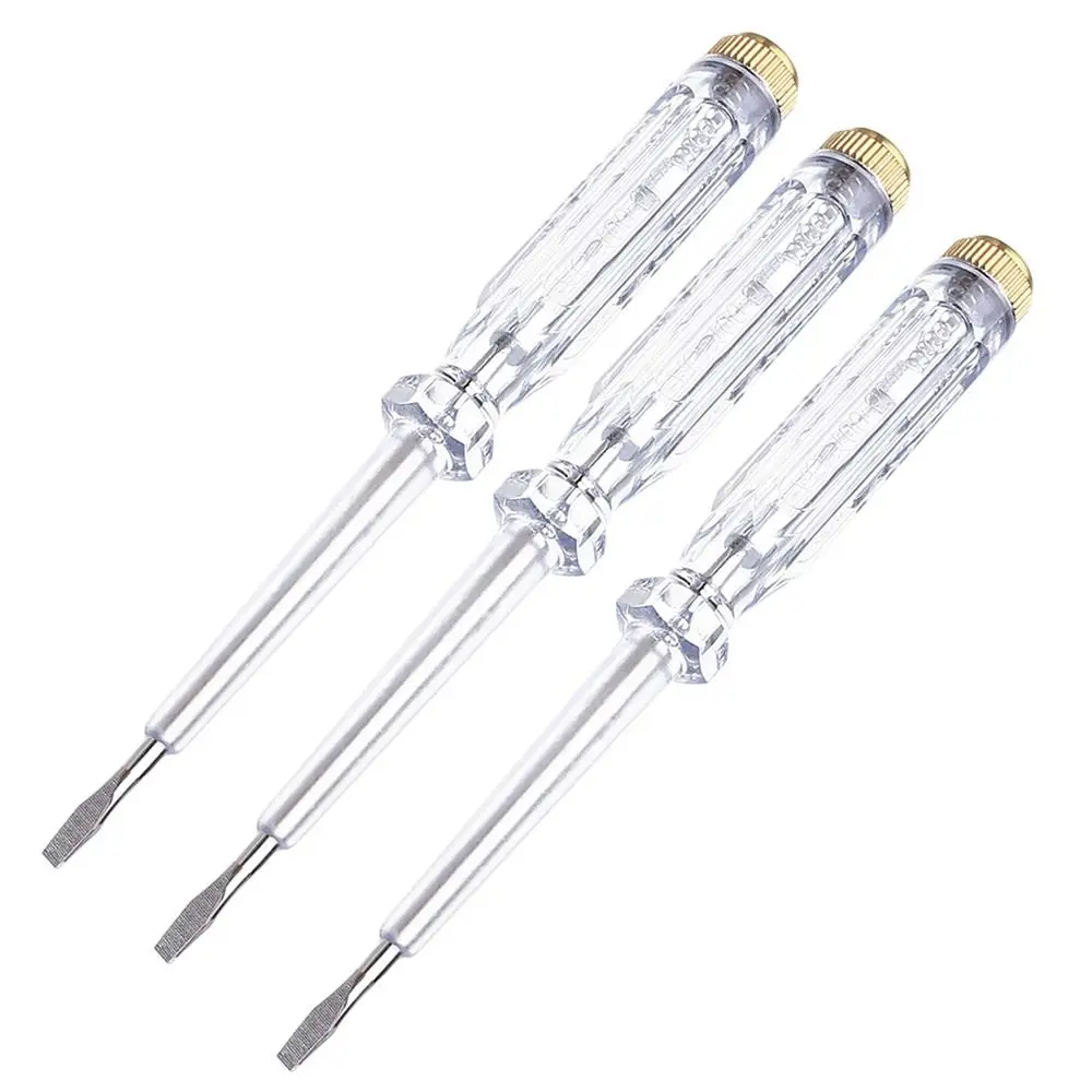 New AC/DC 100-500V Test Screwdriver Clear Handheld Voltage Detector Pen Light Circuit Tester