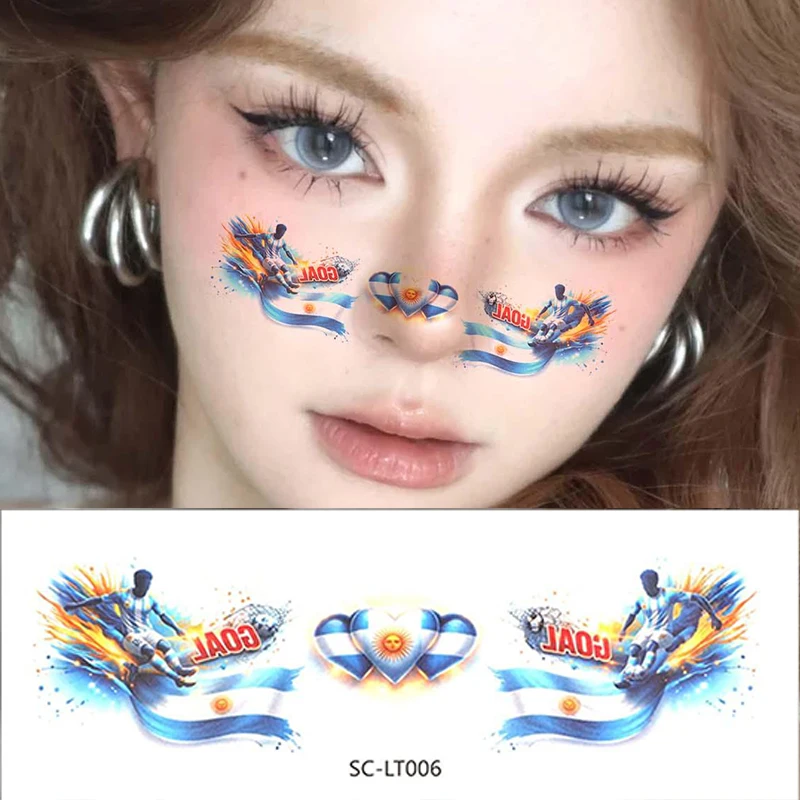 

1/10Pcs Football Tattoo Stickers Makeup Face Temporary Tattoos Sticker for Face Arms Body Easy To Use and Remove Paper Stickers