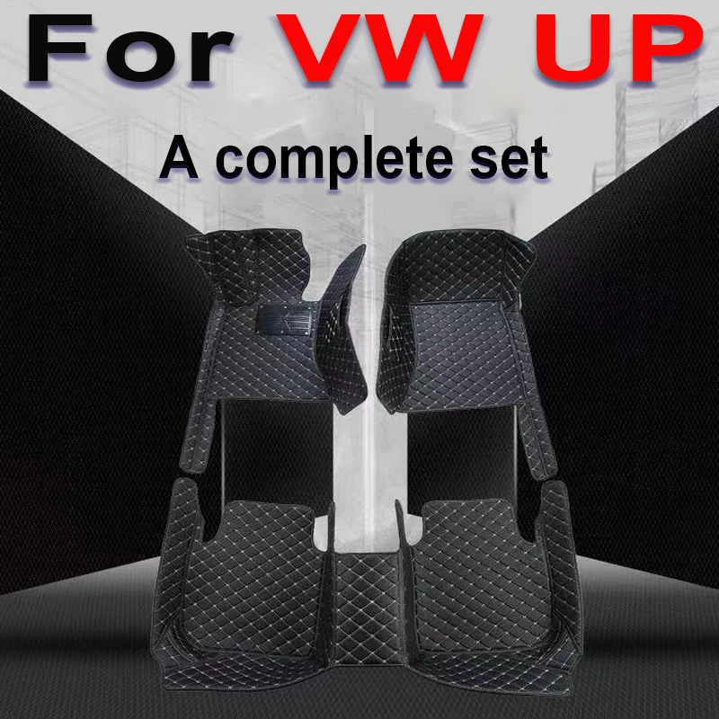 Custom Automotive Car Floor Mats For VW UP 2014 2015 2016 2017 Auto Luxury Leather Men Women Car Mats Full Coverage