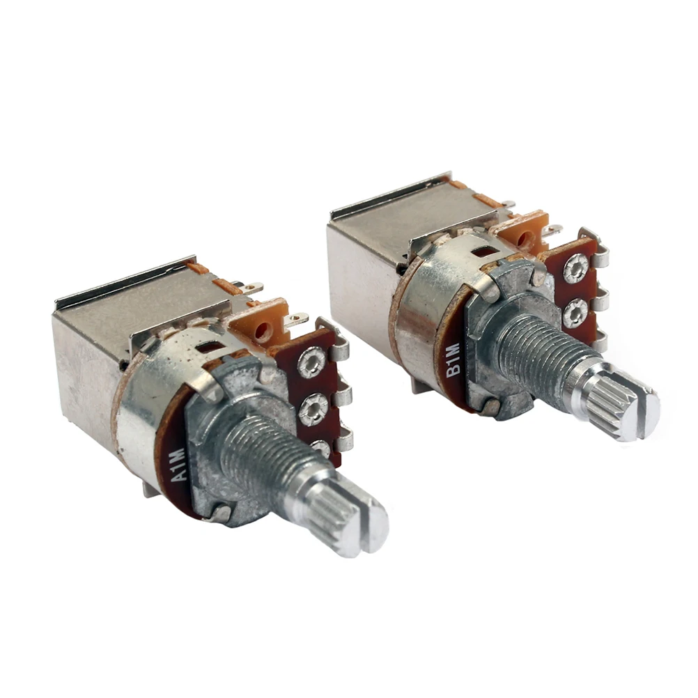 

2Pcs Guitar Potentiometer B1m Split Shaft Audio Log Linear Volume Tone Control Replacement for Electric Guitar