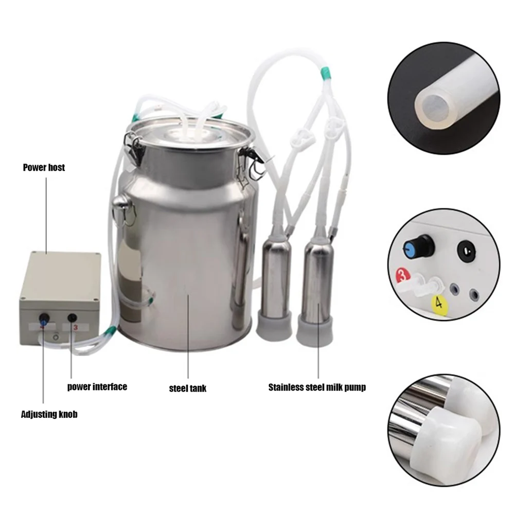 Electric Cow Milker Veterinary Milk Sucking Equipment Animal Husbandry Equipment Household Stainless Steel Cow Milking Machine