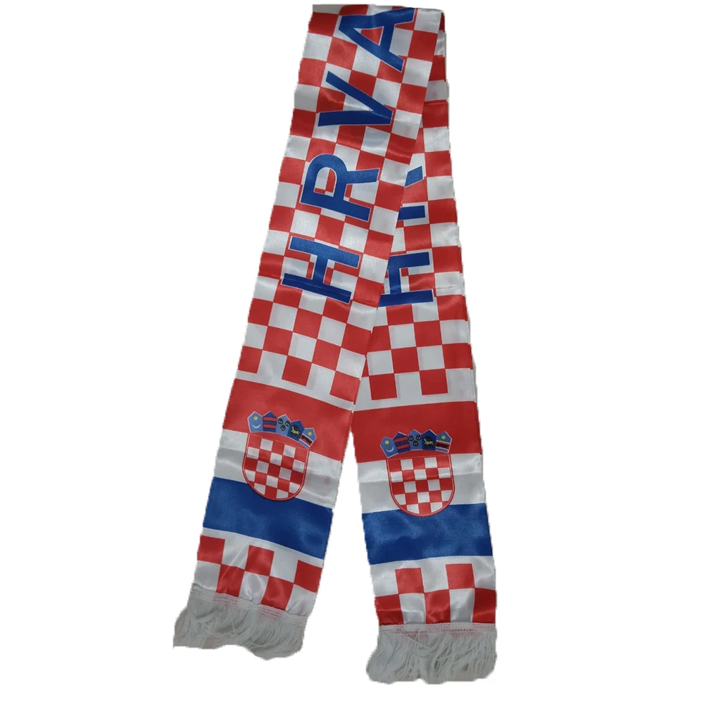 Country Double Side Printing Stain Football Soccer Fans National flag Croatia Scarf