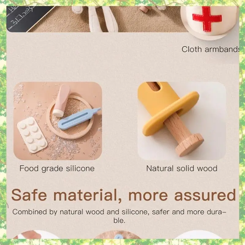 Kit di giochi di ruolo ecologici per bambini - Giochi educativi per ragazze come mostrato Stetoscopio per bambini in legno