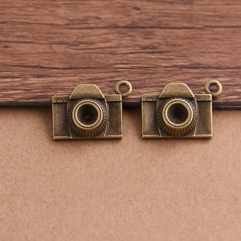 10PCS 15*21mm Tibetan Two Color  Fashion Camera Charms Pendants for Jewelry Making DIY Handmade Craft