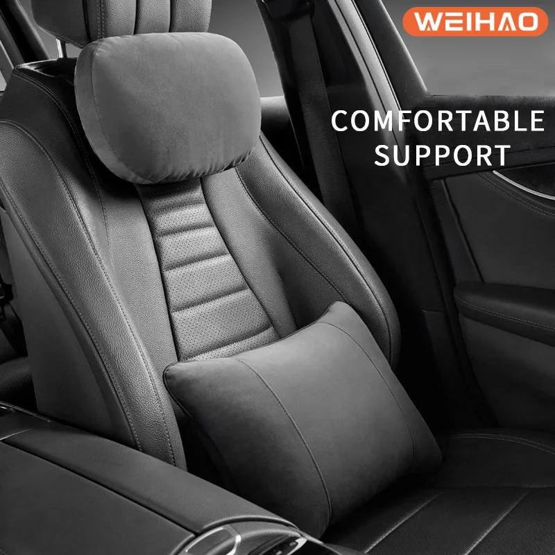 

WEIHAO автомобильный подголовник, подушка для шеи, защитная поясничная поддержка спины, дышащая подушка, снимающая стресс, подушка для автомобильного сиденья