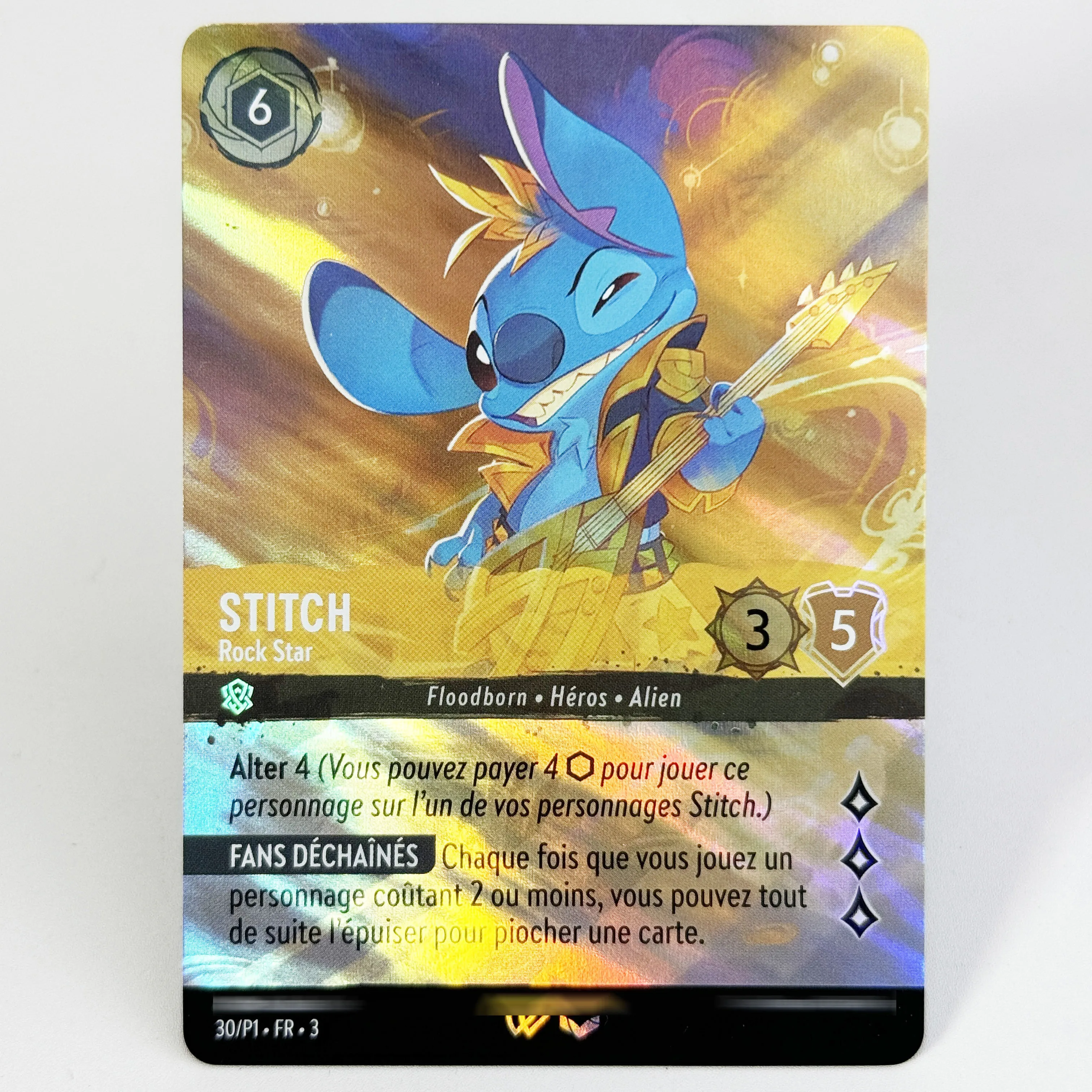 بطاقات لوركانا فويل TCG أرواق لعب STITCH Rock Star English.French Floodborn eHero ·Alien