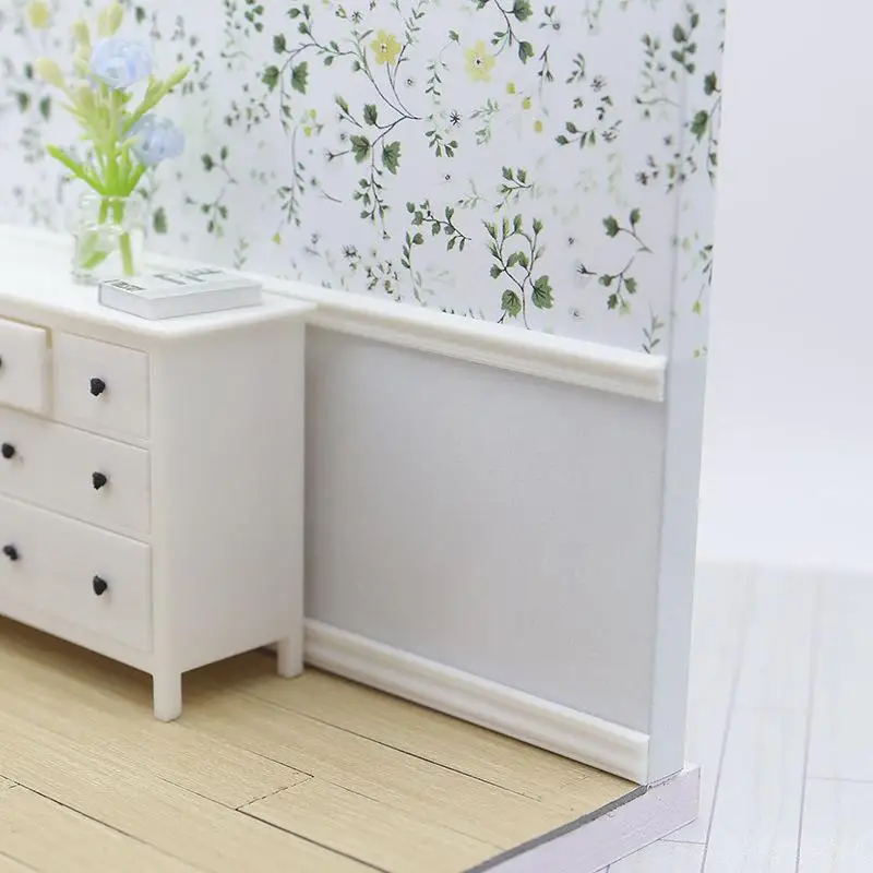 2 pezzi 1:12 battiscopa in miniatura per casa delle bambole mini girovita bagno soggiorno arredamento giocattolo accessori per casa delle bambole