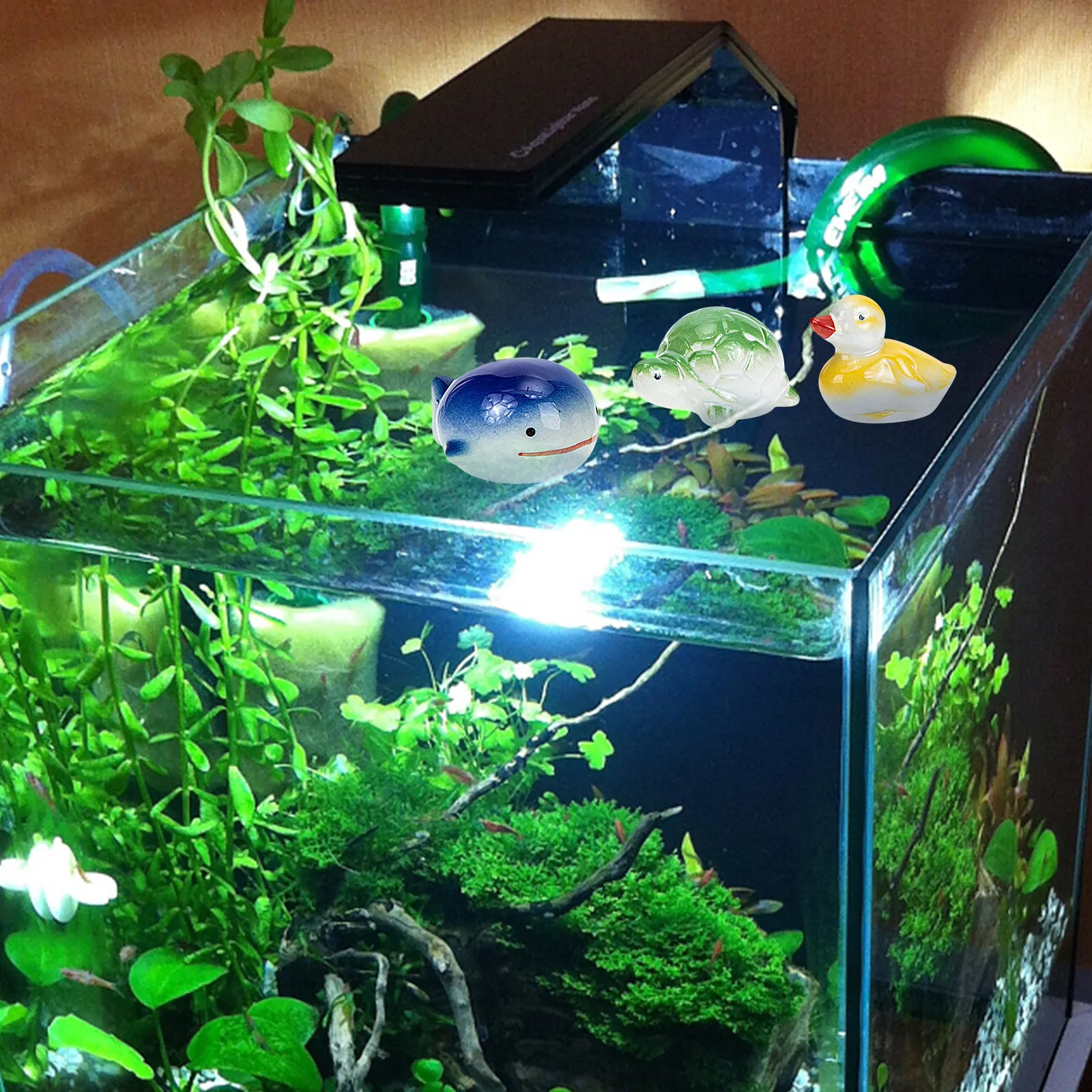 3pcs Ceramic Floating Fish Tank Ornaments – Hand-Painted Vintage Aquarium Decor for Home & Garden