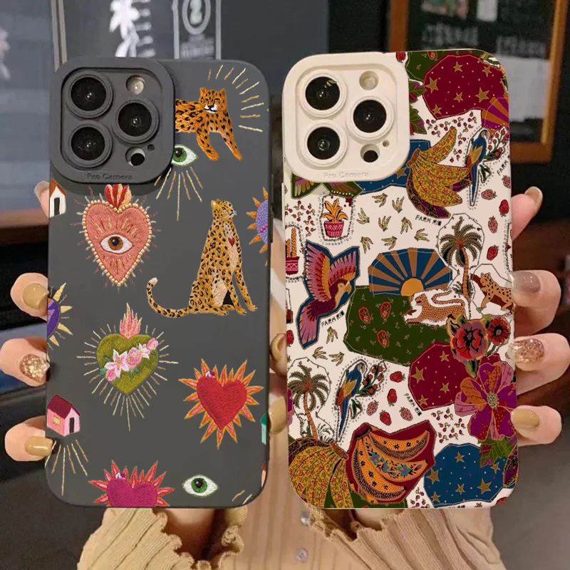 Floral Leopard Eyes Phone Case For Samsung Galaxy S26 S25 Ultra S24 S23 PlusA35 A36 S21 S22 A55 A56 A16  A53 A54 Anti-fall Cover - view 6