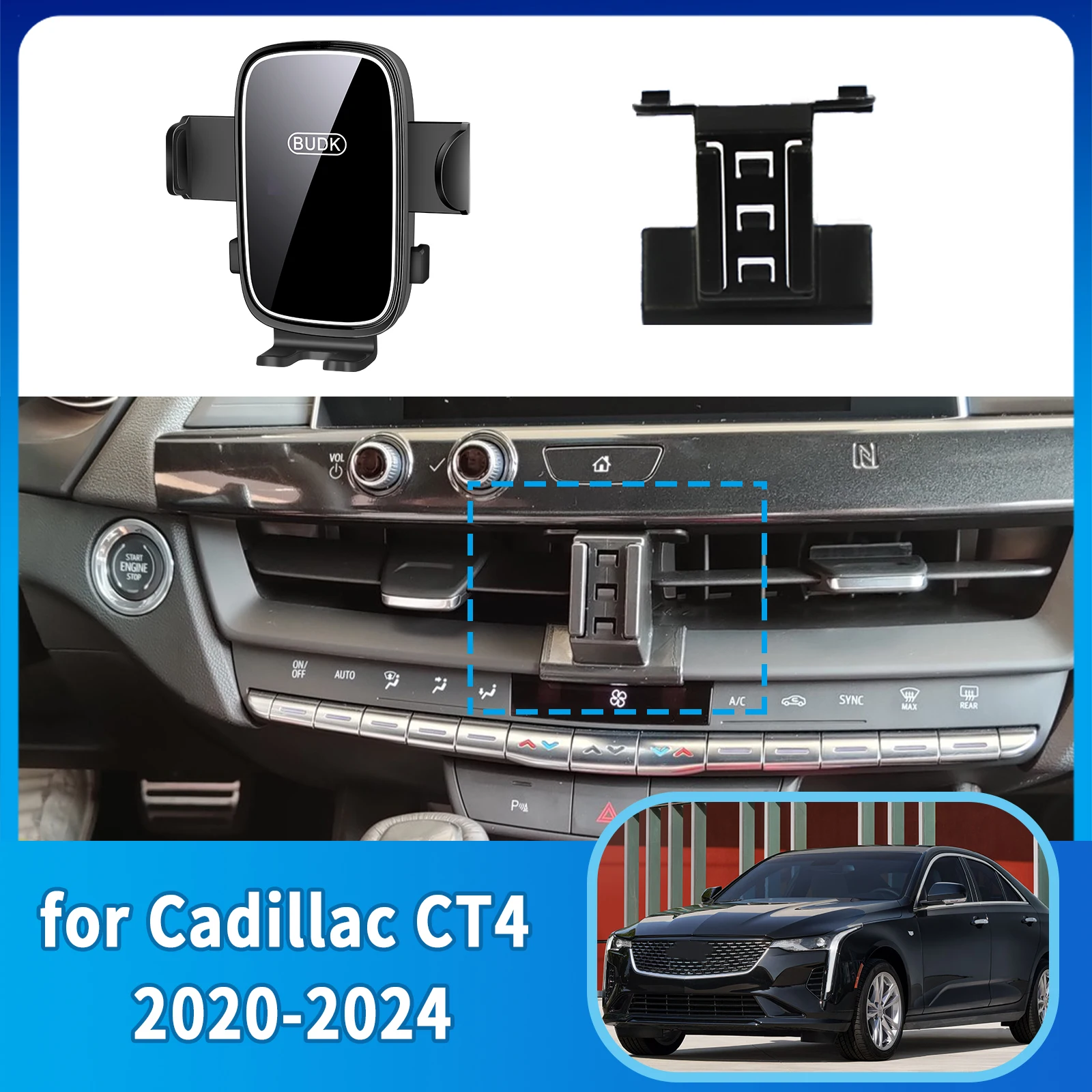 

Car Mobile Phone Holder for Cadillac CT4 2020 2021 2022 2023 2024 Navigation Stand Auto Accessories GPS Bracket