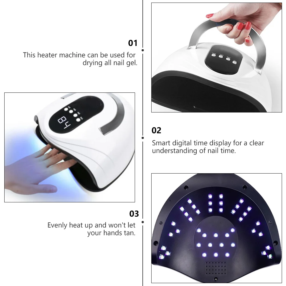 เครื่องอบเล็บ 1 ชิ้น 120 วัตต์ หลอดไฟ LED สำหรับมืออาชีพ อบเจลขัดเงา เครื่องมือทำเล็บ แห้งเร็ว ตั้งเวลาได้ 10 วินาที 30 วินาที 60 วินาที 99 วินาที ปลั๊กแบบอังกฤษ