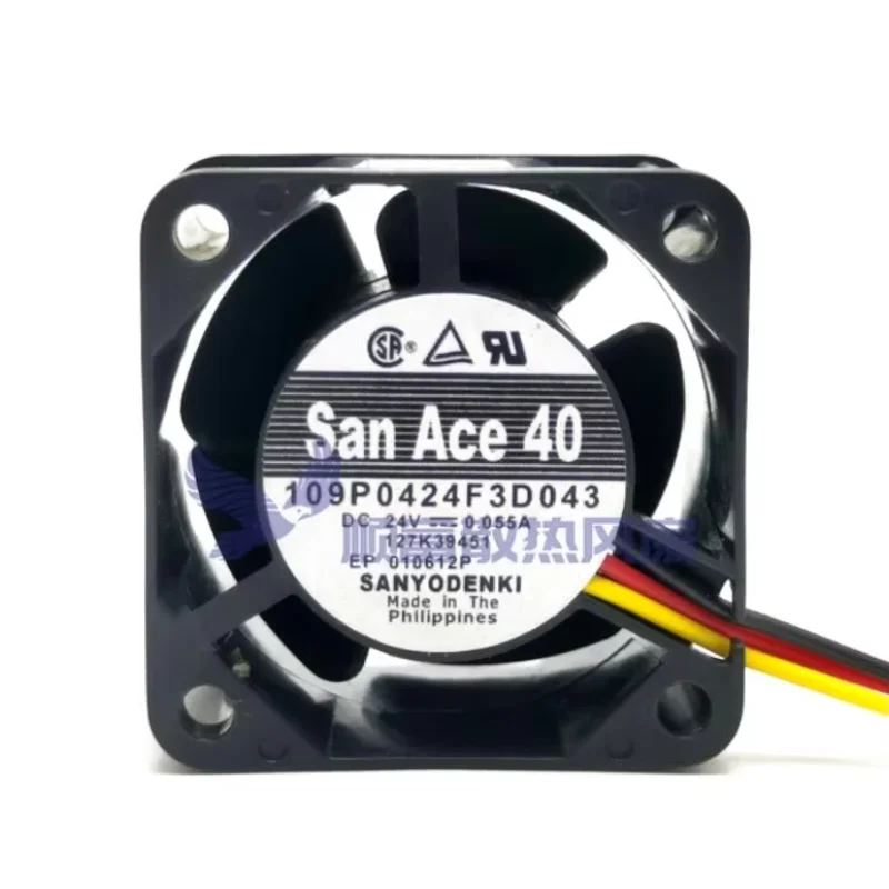 

Ltsf For SANYO DENKI 109P0424F3D043 DC 24V 0.055A 40x40x28mm 3-Wire Server Cooling Fan 4cm