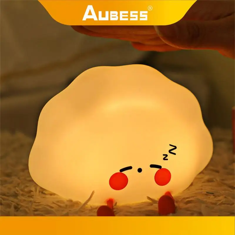 Lámpara de silicona, luz suave y cálida, luz Led de dos colores, luz nocturna, carga de batería, bolas de masa de vida, luz para dormir, iluminación Pat Light
