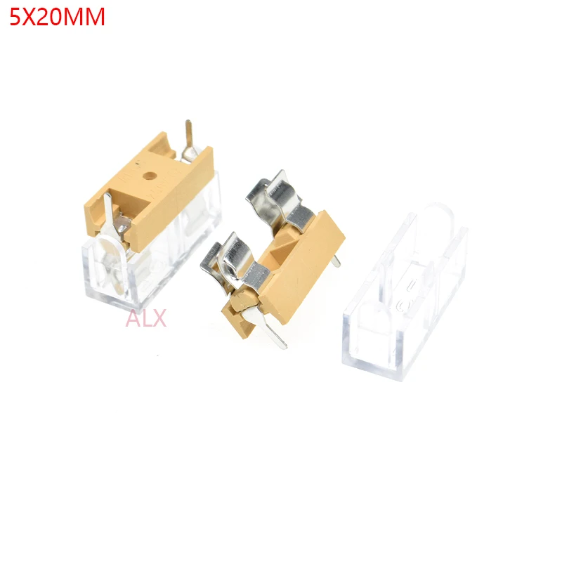 10000PCS 5*20MM GLASS FUSE HOLDER with Transparent Cover 5*20 insurance tube socket fuseholder for 5X20MM 5X20 fuse PCB BOARD