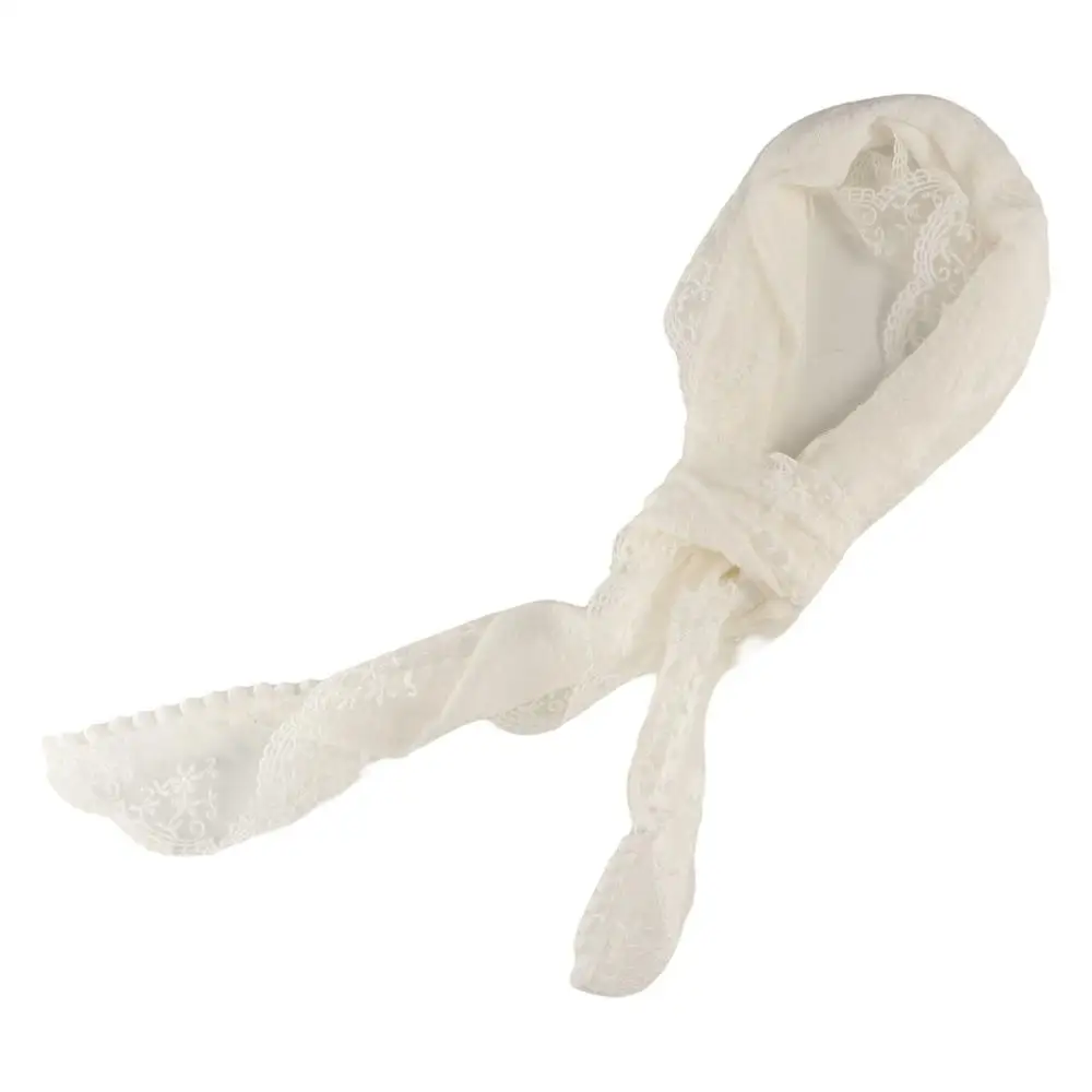 

Fashion Cotton Linen Lace Hair Scarf Headband Soft Wrap Triangle Scarves Solid Hair Band Sweet Neckerchief Female