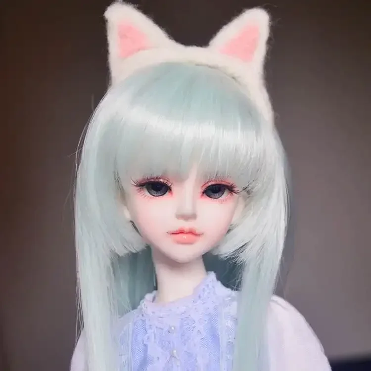 1/3 1/4 1/6 1/8 ke er SD Puppe BJD Perücke Oma grau-graues Messer flaches langes glattes Haar Puppenzubehör