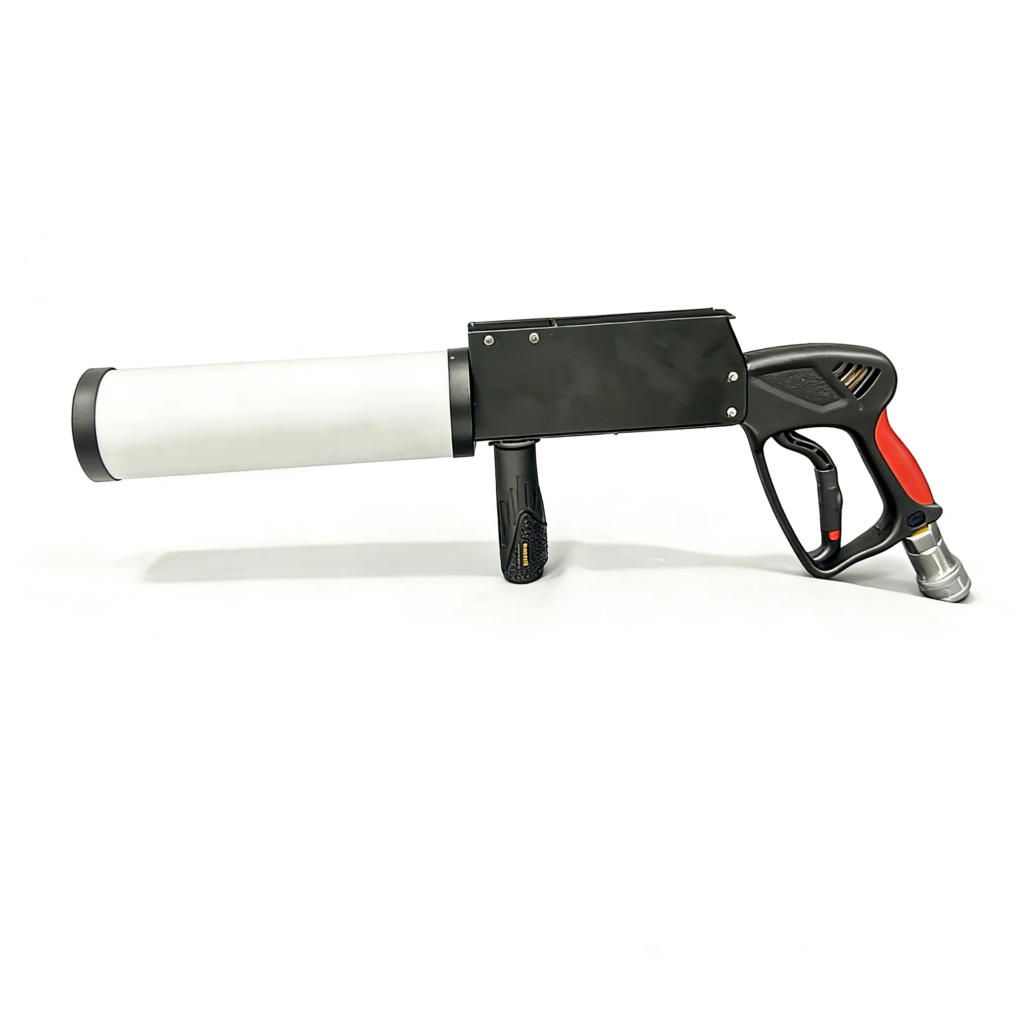 Handheld RGB LED CO2 Cannon Jet Smoke Gun Iron Material 6-8m Spraying Distance 2 Hours Battery Life