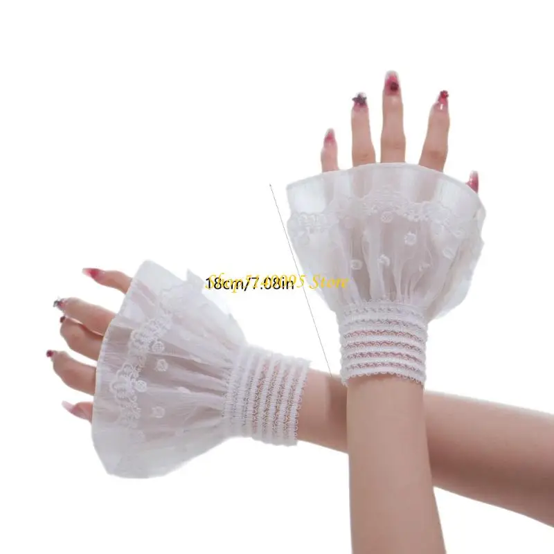 DXAE Manset Lengan Renda Elegan untuk Fotografi Kuku Penutup Lengan Nilon Sejuk dengan Kesesuaian Elastis Yang Dapat Disesuaikan