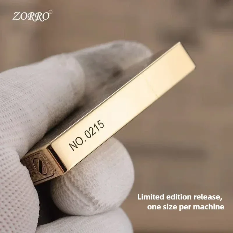 Zorro ZL8 Copper Ultra-thin Kerosene Lighter Constantine Pattern Personalized Engraving Grinding Wheel Lighter - Image 5