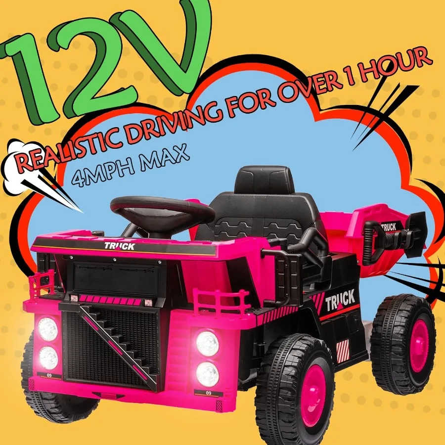 ダンプトラック、建設車両、トラクター、パワーホイール、子供用電動乗用玩具、幼児用ショベルカー、リモコン付き