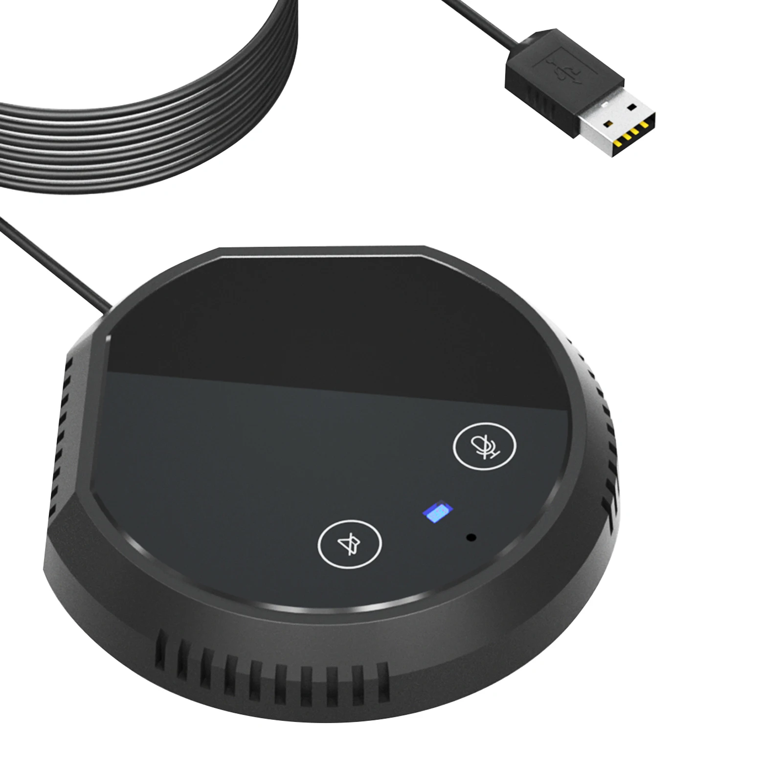 

Настольный USB-микрофон для конференций 360 ° Всенаправленный конденсаторный микрофон для ПК с функцией Plug & Play, поддержка подключения к динамикам