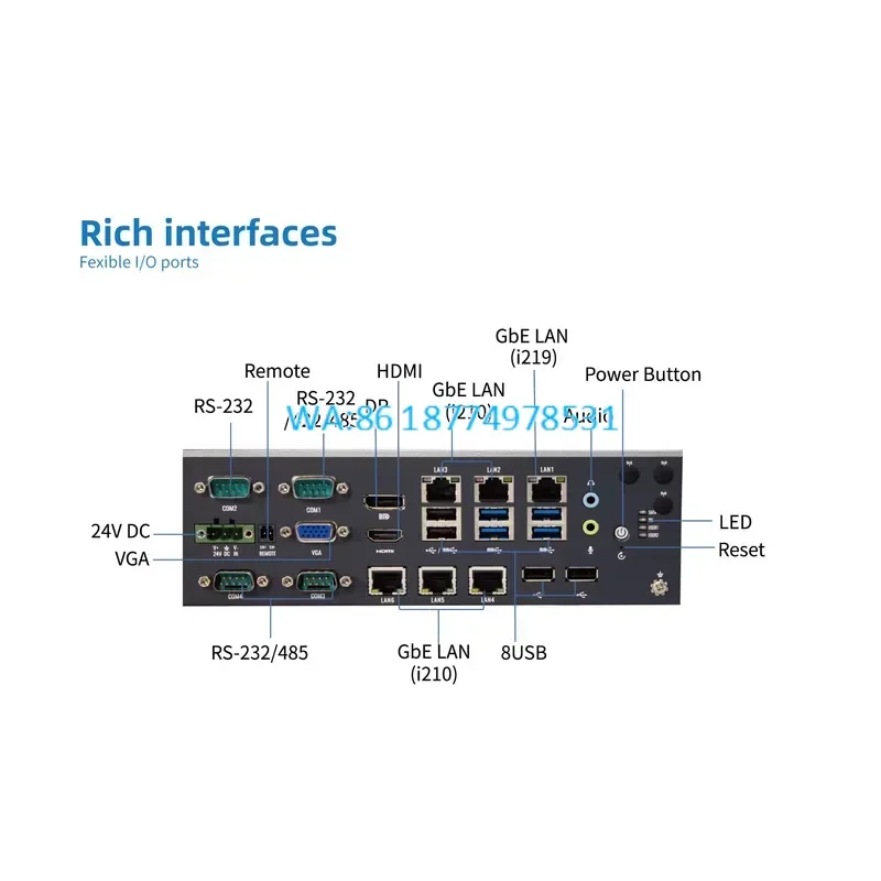 Wmwmnu Wall Mount Industrial Embedded Box Computer for 12th 14th Gen Core i3 i5 i7 DDR5 Max 64GB M.2 2280 CE Certified in