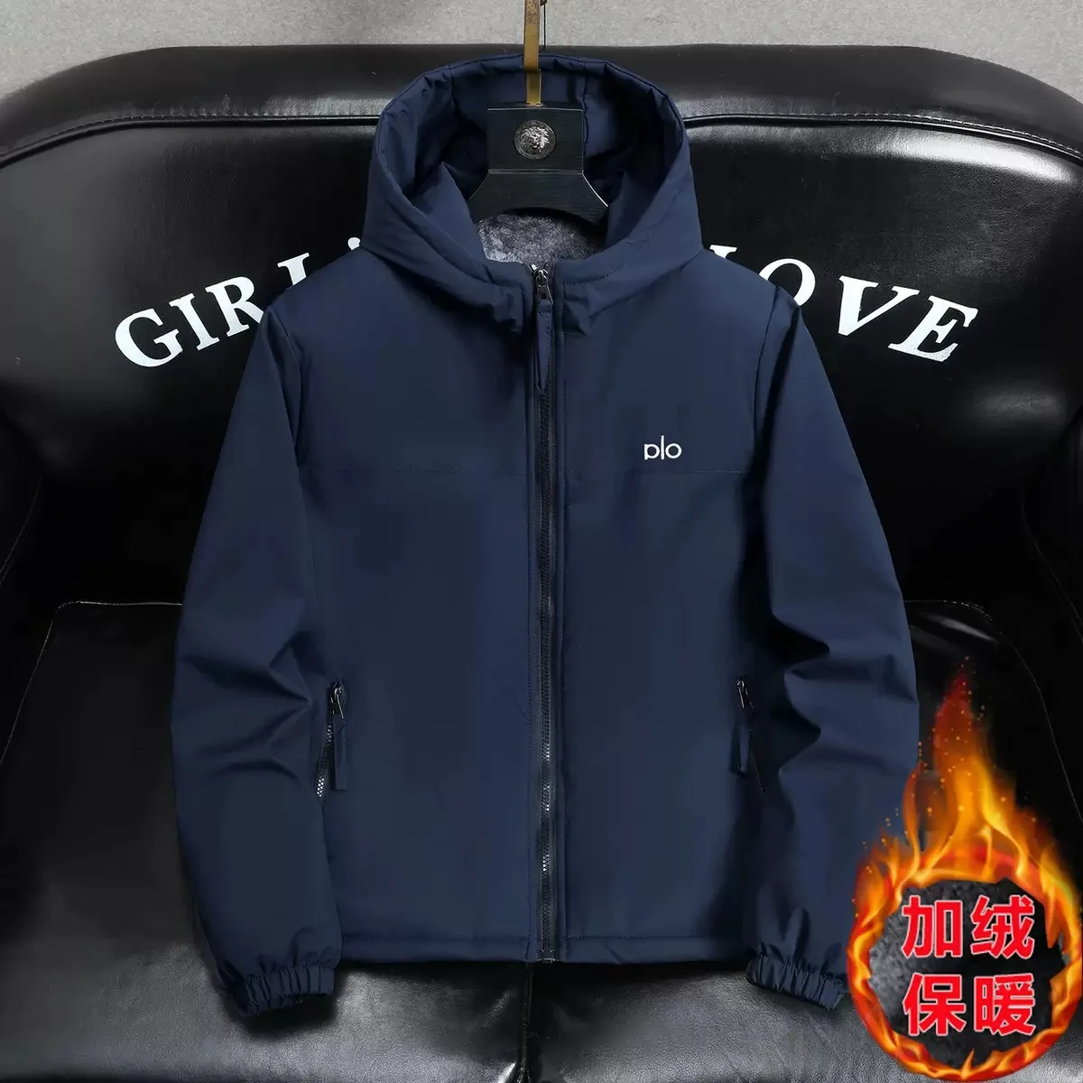 

Зимняя новая модная тенденция, водонепроницаемая и плюшевая толстая теплая хлопковая куртка с капюшоном, мужская повседневная свободная спортивная куртка высокого качества 5XL