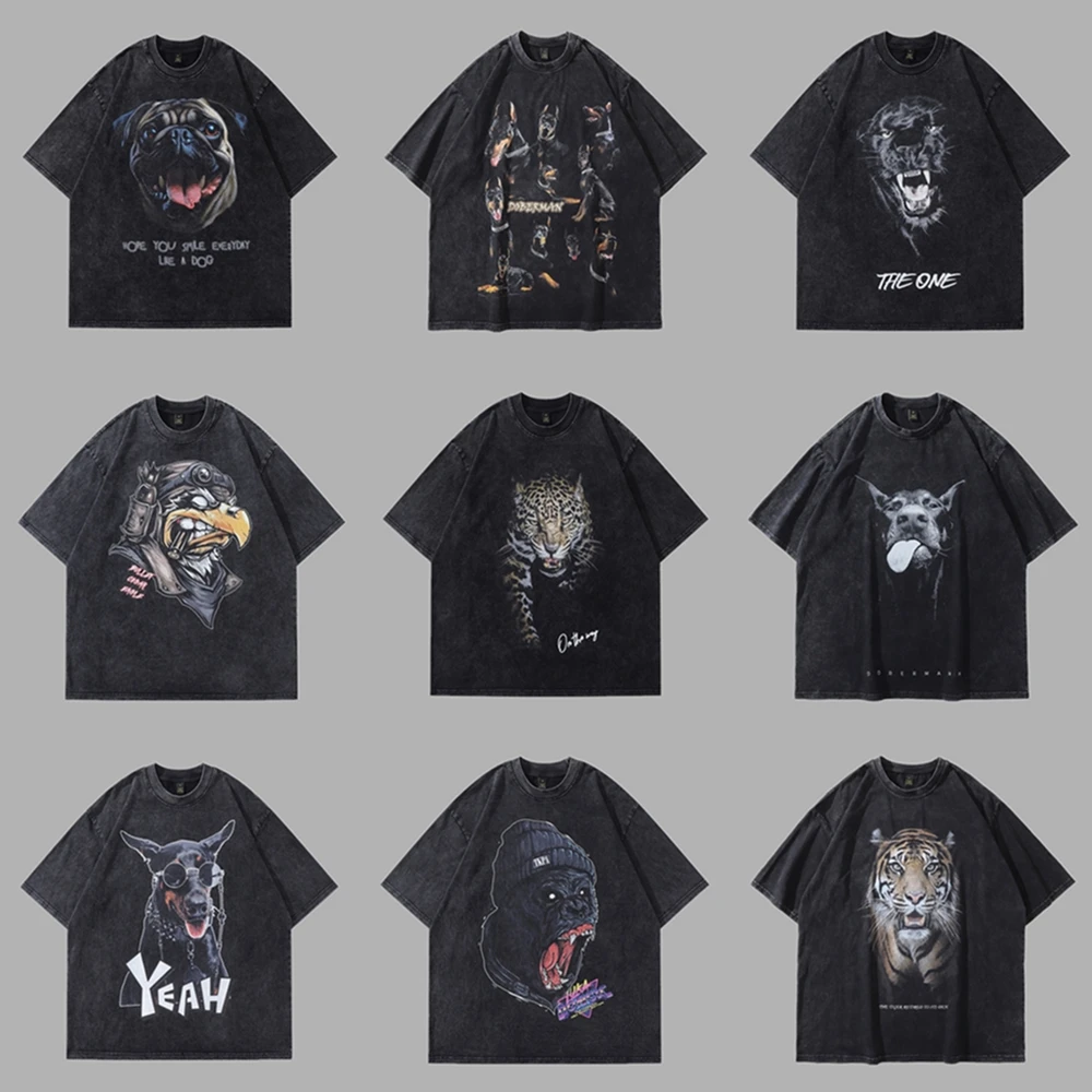 Frog Drift Fashion Streetwear Best Quality Animal Graphics Printed Vintage Clothing Loose Oversized Tees Tops T Shirt For Men