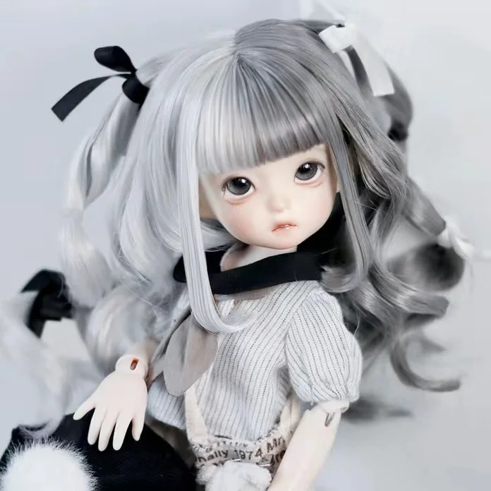 

Fashion Two-Dimensional Double Ponytail Doll Hair, 1/3 1/4 1/6 Ultra-Thin Bangs Handmade Multi-Color Wig, Cute Princess Style