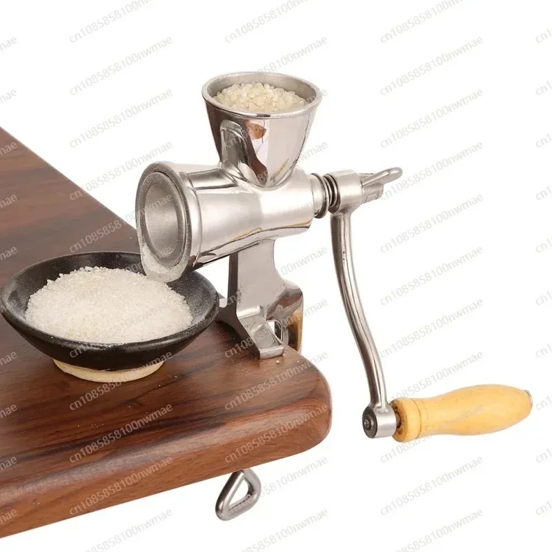 304 Stainless Steel Manual Coffee Grinder Hand Crank Spice Grain Mill Clamp-on Desktop Hand Operated Coffee Bean Grinder