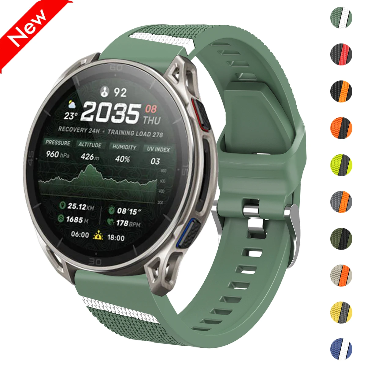 22mm Rubber Band For Huami Amazfit Cheetah 2 Ultra/Bip Max 6 5/GTR 4 3 Pro Sport Watch Band For Huawei GT 7 6 46mm Bracelet Belt