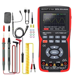 ZT702S Digital Oscilloscpe Multimeter Auto True RMS Tranistor XE-702S Multimetro 48M/S 10Mhz PC Waveform Digital Oscilloscope