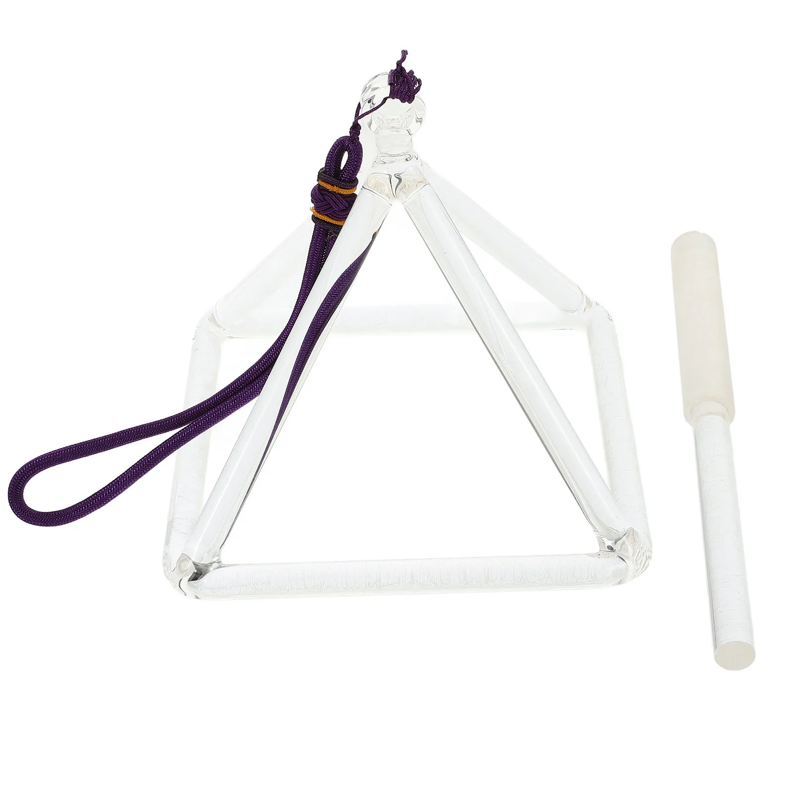 

Singing Pyramid with Striker Curative Music Therapy Tool Crystal Material Beautiful Sun Reflection Sacred Space