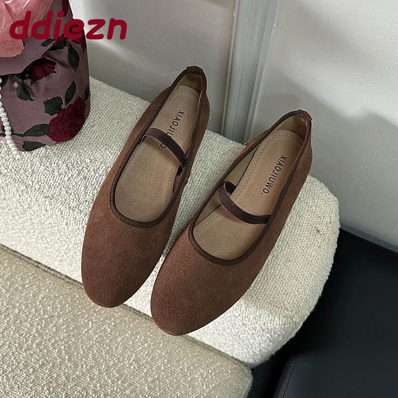 

2025 Female Round Toe Footwear Women Ballet Flats Shoes Soft Fashion Shallow Ladies Mary Janes Flats Slip On Shoes