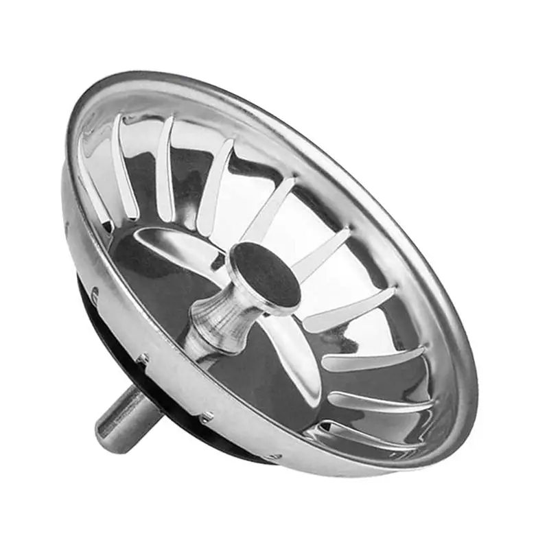 AT02-1 PCS Kitchen Sink Plastic Cover Vegetable Washing Basin Cover Silver Stainless Steel Drain Sealing Umbrella