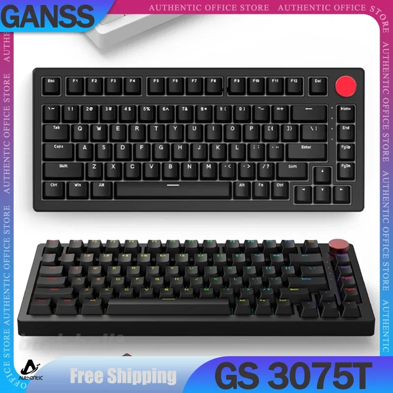 

GANSS GS 3075T Mechanical Keyboard 3mode 2.4G/USB/Bluetooth Wireless Keyboard Hot Swap RGB Light Esports Gamer Keyboards Gift