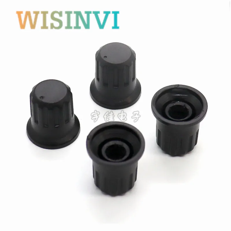 10PCS  Black Plastic Knob Diameter 17mm Height 17mm Potentiometer Encoder Knob Flower Shaped Inner Hole 6mm