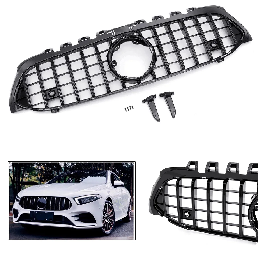 

Gloss Black Front Upper Grille Grill Molding Trim Sticker Accessories Car Styling For Mercedes-Benz W177 A200 A250 2019