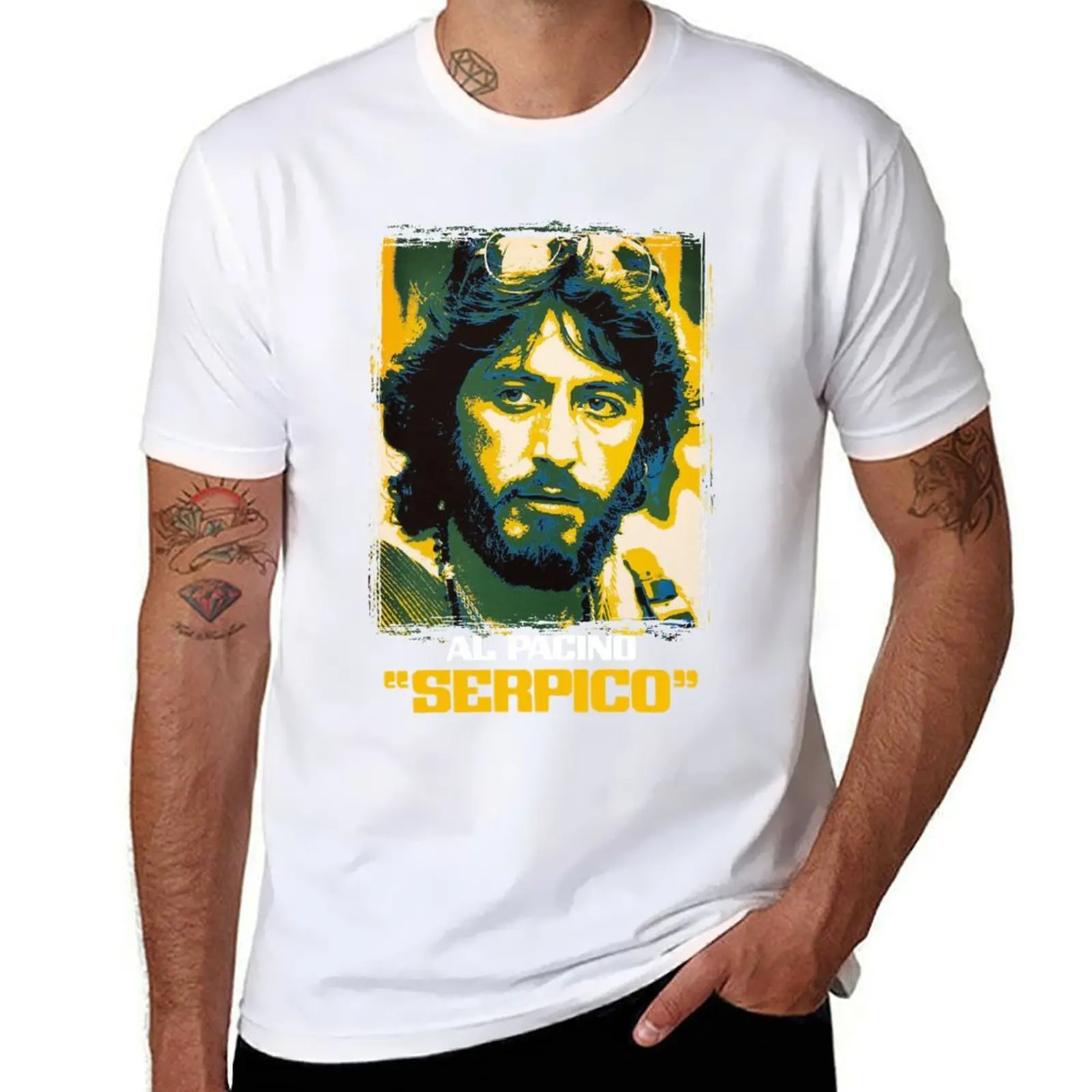 Camiseta clásica Serpico, camisetas para hombre, camisetas de algodón de anime, camiseta de gran tamaño