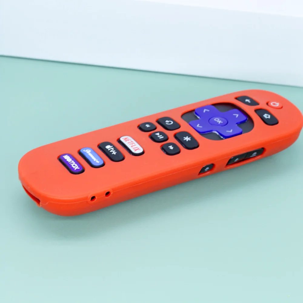 Anti Slip Silicone Case For For Roku Remote Controller Protective Skin Glow In The Dark Material With Hanging Lanyard