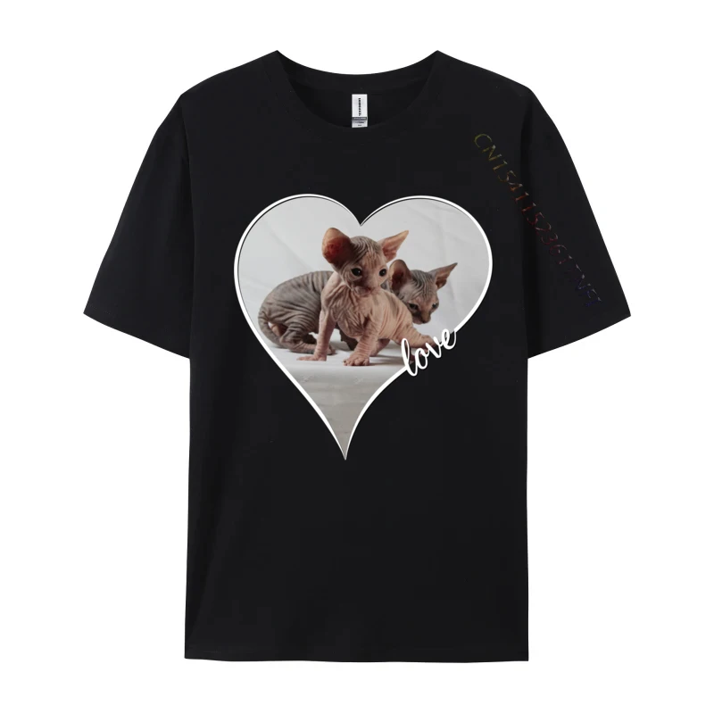 I Love My Sphynx Hairless Cat Kitten Pet Lover Funny T Shirts Faddish Party Cotton Mens Tops Tees Casual Tee Shirt Fall