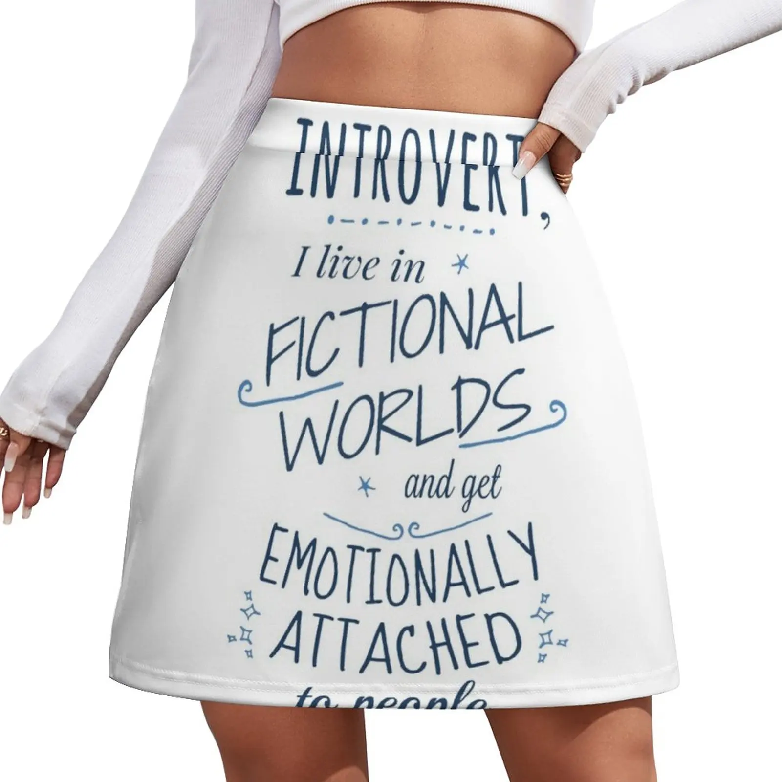 

introvert, fictional worlds, fictional characters Mini Skirt fashion korean clothing elegant social women's skirts 90s aesthetic